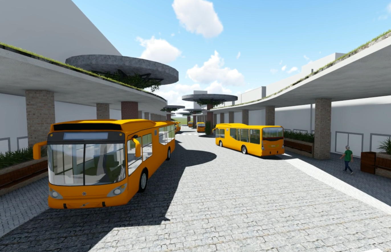 Projeto 'Terminal Urbano e Centro Comercial Xapecó' produzido pelo grupo da Juliane terminal